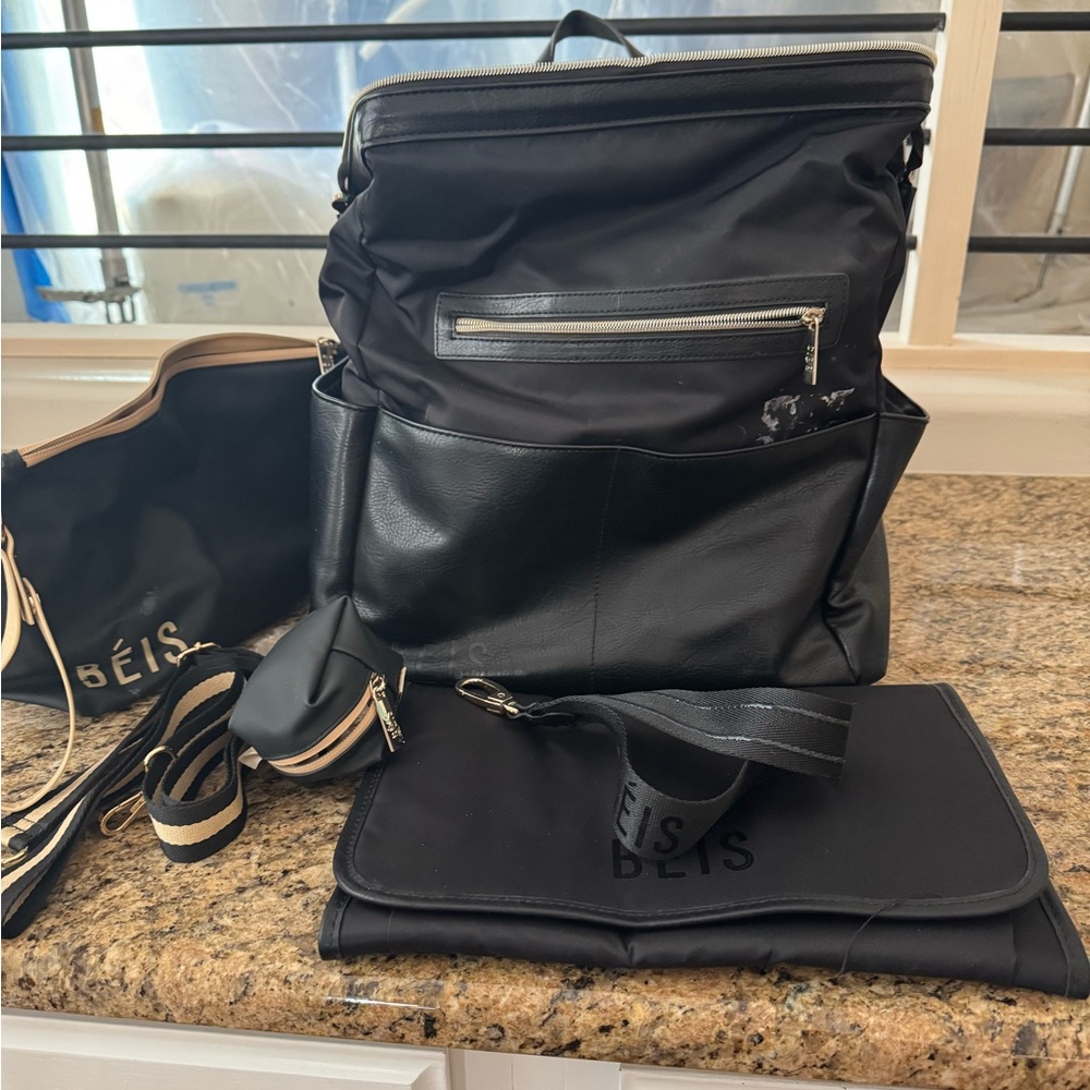 BEIS Black Baby Bag with Sleek Design and Durable Material
